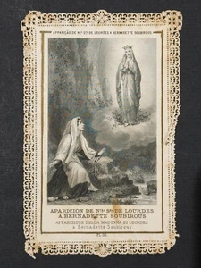 holy card santino merlettato canivet "VIRGEN DE LOURDES" - Picture 1 of 2