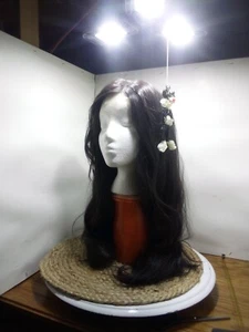 Long Loose Curl Black Full Wig Hair Adjustable Middle Back Long - Picture 1 of 22