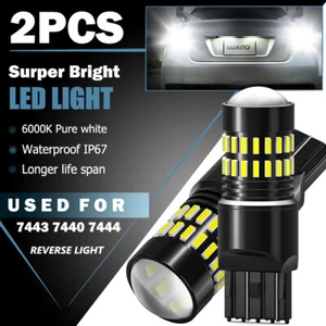 7443 White LED Reverse Backup Light Bulbs For Ford F150 F250 2018 2019 2020 2021 - Picture 1 of 10