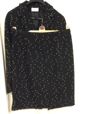 Terno saia GIANNI - Terno saia e jaqueta preta - Cintura 36” / peito 42” - Imagem 1 de 4