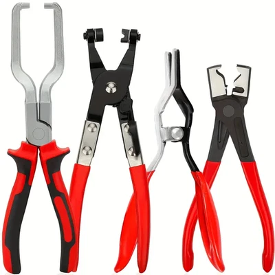 4Pcs Hose Clamp Pliers Remover Kit Water Pipe Fuel Spring Removal Tool Pipe Clip - Image 1 of 4