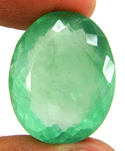 67.55 Ct Natural Green Fluorite Loose Gemstone Oval Cut Wire Wrap Stone - 28263 - Picture 1 of 2