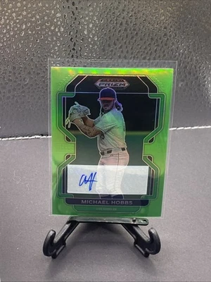 2022 Prizm Draft Picks Michael Hobbs Prospect Auto Autograph Neon Green #10/23 - Image 1 of 2