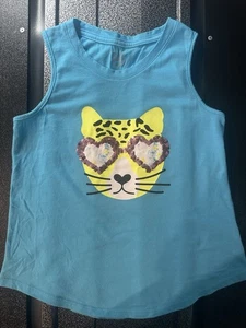 Tanktop Mädchen M 7/8 Wonder Nation türkis türkis blau/grün Katze Kätzchen - Bild 1 von 4