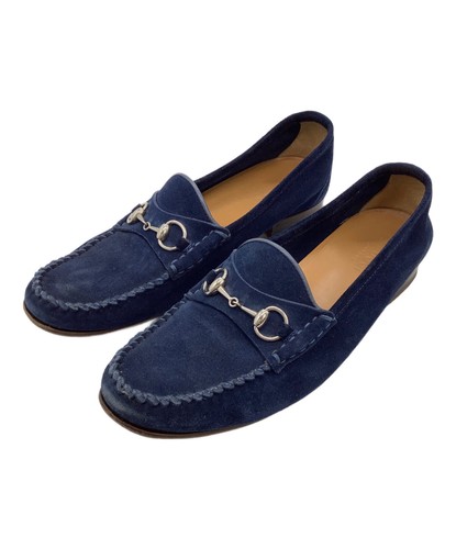 Gucci mocassini donna pelle scarpe eleganti EU 37 5 blu navy dal Giappone 105788K Authen