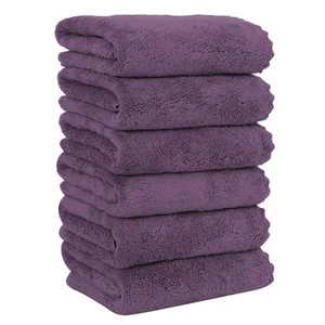 6 Pack Premium Hand Towels - Quick Drying - Microfiber Coral Velvet Highly Ab... - Picture 1 of 7