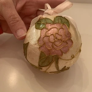 Große runde Weihnachtsschmuck, Cloisonné-Stil, Made in Philippines - Bild 1 von 7