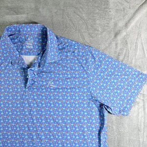 Camisa polo de golf RHOBACK para hombre XXL azul flamenco palmera rendimiento - Imagen 1 de 10