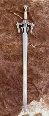 Espada Hoja 43.5” Largo, IV Emperador Forjado a Mano • Piedra Gema Verde Espada Ninja Foto 1 de 4