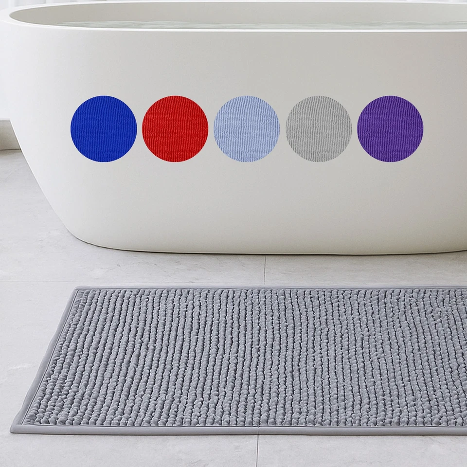 Chenille Badematte 60x90cm saugstarker Duschvorleger weiche Matte WC Badteppich - Bild 1 von 4