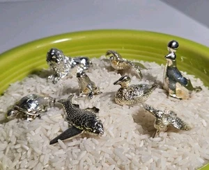 8 Vtg Reed & Barton Birthday Cake Candle Holders Silver Plated Animal Toppers - Picture 1 of 16