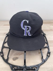 Vintage Colorado Rockies 90s Annco MLB Hat Snapback MLB Baseball Black Cap - Picture 1 of 8