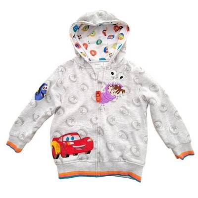 Disney Pixar 100 Lightning McQueen Dory Boo Zip Up Hoodie Kids Size 6 - Image 1 of 4