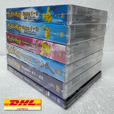 POKEMON SERIES (Season 1-25 + 21 Movies) DVD All Region USA English Version New - Image 1 of 4
