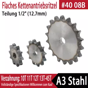 08B Kettenrad Kettenräder 10 - 45 Zähne Antriebsritzel 45# Stahl für Rollenkette - Bild 1 von 4