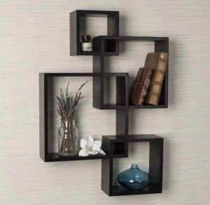 Danya B. Intersecting Cube Shelves - Espresso - Picture 1 of 5