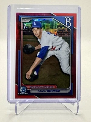 Sandy Koufax 2024 Bowman Cromo 1er Bowman Rojo Retrofactor 3/5 Tarjeta No. BCP-254 Foto 1 de 2
