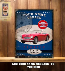 PERSONALISED AUSTIN HEALEY 300 WORKSHOP GARAGE SHED Metal Wall Sign BWA RS278 - Picture 1 of 3