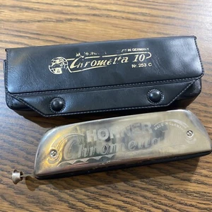 Vintage Hohner Chrometta 10 Mundharmonika 253C Made In Germany mit Koffer - Bild 1 von 8
