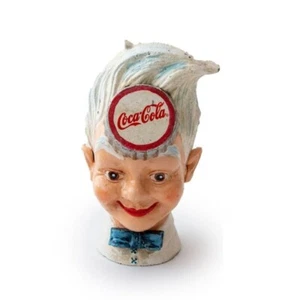 Coke Sprite Boy Head Cast Iron Money Coin Box Bank Man Cave 21cm - Picture 1 of 5