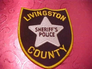 LIVINGSTON COUNTY ILLINOIS POLICE PATCH SHOULDER SIZE UNUSED NOT A BADGE - Picture 1 of 1