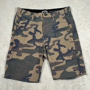Billabong Shorts Mens 31 Waist Green Hybrid Camo Submersibles Quick Dry Stretch - Picture 1 of 13