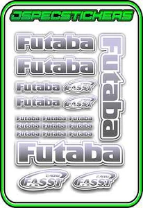 FUTABA RC STICKERS A5 SHEET R/C PLANE CAR BUGGY HELI REMOTE CONTROL GREY BLEND W - Picture 1 of 8