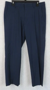 Mens Bonobos Dress Pants Wool Flat Front Size 33 (Mesures 34x27) Standard Blue - Picture 1 of 10
