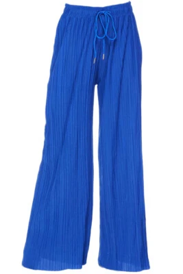 Pantalones para mujer Palazzo plisados pierna ancha causales Foto 1 de 3