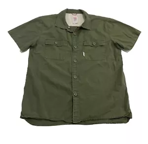 Camicia Topo Designs grande manica corta verde con bottoni USA cotone biologico - Foto 1 di 6