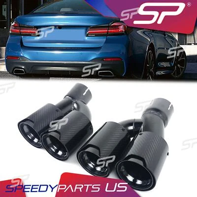 Carbon Fiber Exhaust Tips Muffler For BMW 525i 528i 530i G30 G31 M-Sport 2017+ - Image 1 of 4