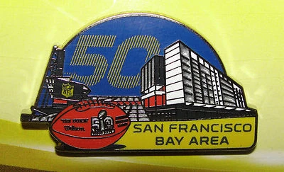 NFL 2016 SUPER BOWL 50 YEARS PIN FOOTBALL San Francisco Bay Area California USA - Image 1 of 4