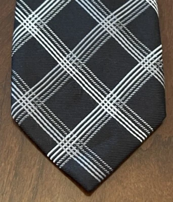 Corbata Express negra gris 100 % seda para hombre hecha en China Foto 1 de 4