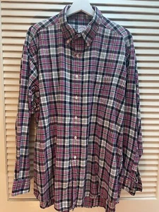 Brooks Brothers Cotton Madras Mens XL Long Sleeve Shirt - Imagen 1 de 4