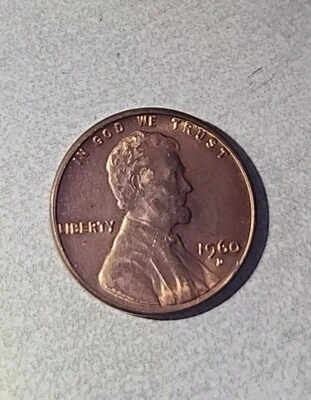 1960 D penny mint SEVERAL ERRORS L on Rim D/D, FILLED IN 6, SM/LG 0, Ear Error  - Image 1 of 4