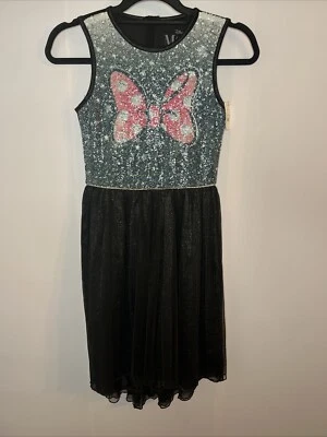 Disney Minnie Mouse Niñas Vestido Grande Tul Tutú Vestido Vacaciones Lentejuelas Vestir Foto 1 de 4