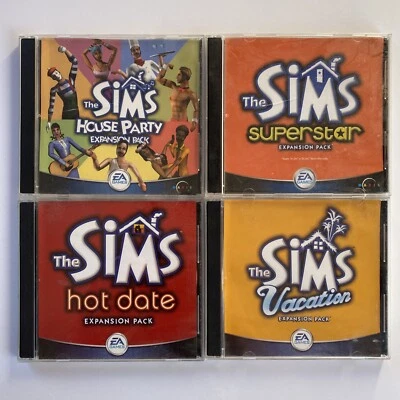 The Sims Expansion Pack Lot x4 (2000) PC CD ROM Computer Video Game - Image 1 of 3