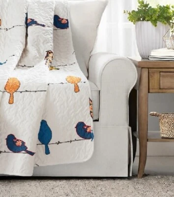 Rowley Birds Throw Blanket 60" x 50" Multicolor Put a Bird On It! Lush Decor - Image 1 of 4