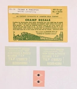 CHAMP HO DECAL-TEXAS & PACIFIC/T&P ROADNAME SET-WHITE LETTERING - #HN-38 - Picture 1 of 1