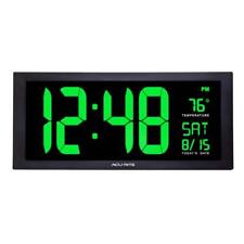 AcuRite LED Clock 8"Hx18"Wx1.5"D 18-in Large W/ Indoor Temperature Green Display