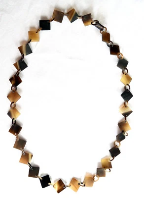 Horn Büffelhorn Halskette Kette Gliederkette braun schwarz natur Hornkette NEU - Bild 1 von 4