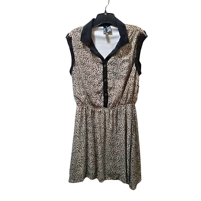 Fun & Flirt Mini Dress Junior’s XL Cheetah Print  Elastic Waist - Image 1 of 3