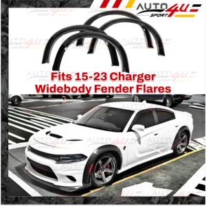 For 2015-2023 Dodge Charger Widebody Fender Flares Extra Wheel Arche Cover Black - Picture 1 of 7
