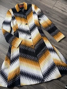 MISSONI ZIGZAG CROCHET KNIT FIT AND FLARE COAT MADE IN ITALY UK 10 RETAIL £1780 - Picture 1 of 15
