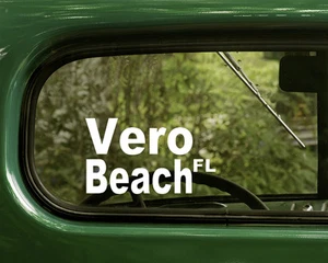 2 Calcomanías VERDADERAS DE PLAYA FLORIDA Coche Camión Laptop Ventana Parachoques Jeep - Imagen 1 de 1