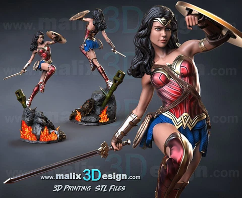 WONDER WOMAN | DC COMICS | SANIX 3D | 1/6-1/10 | ACTION FIGURE | FAN ART |3D PRI Cover