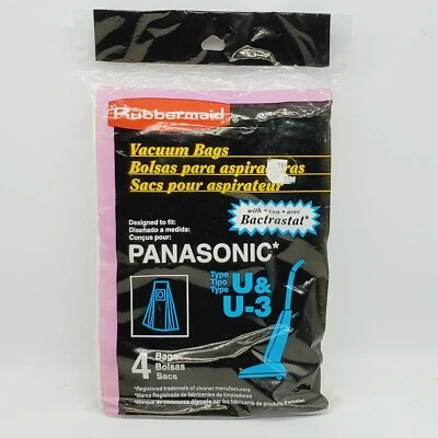 Rubbermaid Panasonic Vacuum Bags Type U & U-3 4 Bags NIP 1995 Made in USA - Image 1 of 4