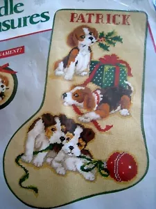 Christmas Needle Treasures Needlepoint Stocking Kit,PUPPY MISCHIEF,Dogs,06862,16 - Picture 1 of 8