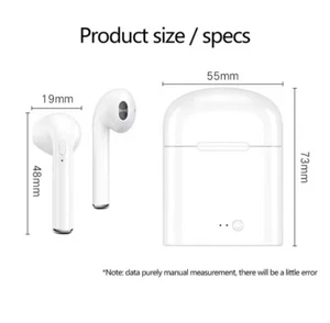NEW! TWS I7S Wireless Bluetooth Earphones/Headphones/Earbuds for iPhone/Samsung - Photo 1 sur 3