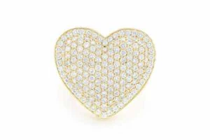 Deluxe Bubbly Heart 15 Gram Gents Ring 14K Gold 3.45Ct Natural Diamond By Vachya - Picture 1 of 3